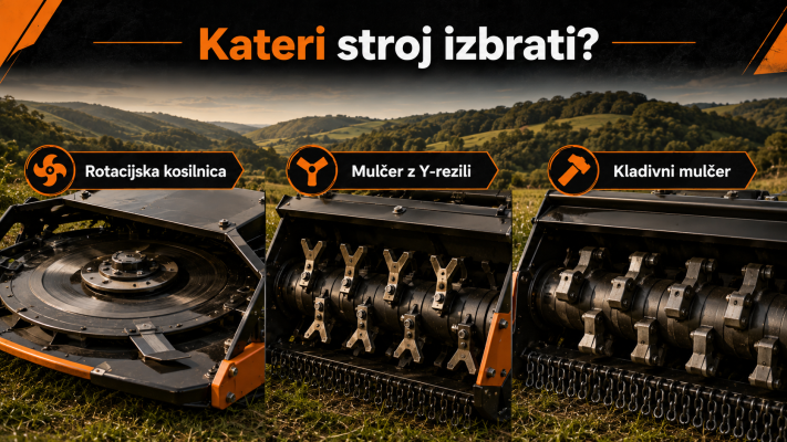 Daljinsko voden mulčer in kosilnica za košnjo visoke trave