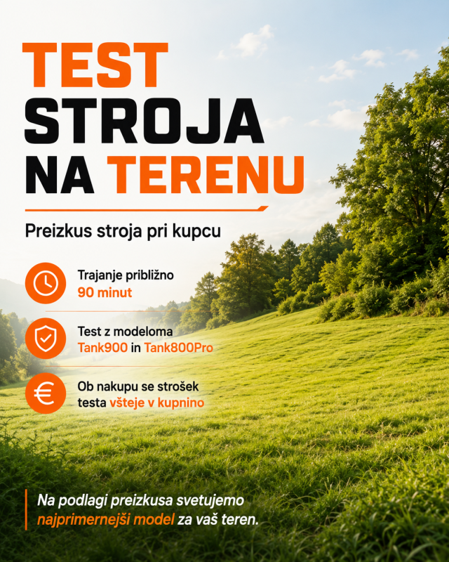 Daljinsko voden mulčer in kosilnica za košnjo visoke trave